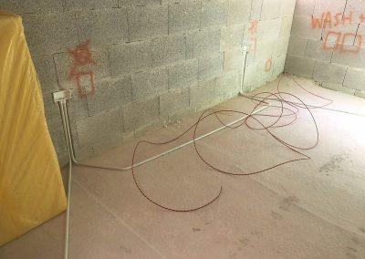 2 of the 4 sockets in Bedroom 3 - all cut into breeze blocks