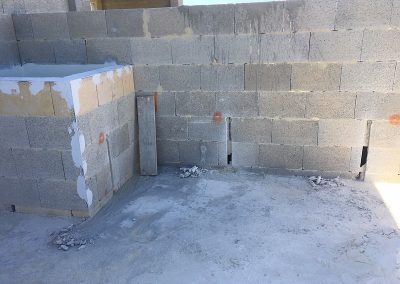 After - walls chased ready for fittings