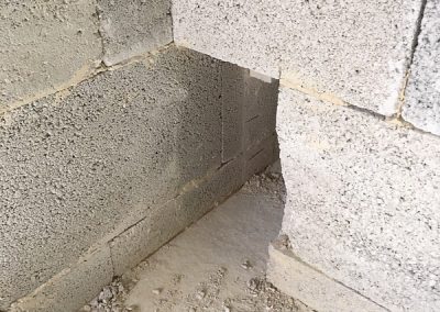 Large hole through the wall for waste pipes