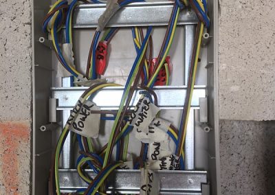 close up of the consumer unit, now populated