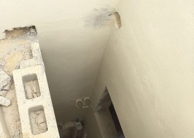 Waste and surface water outlets making their way up the shaft