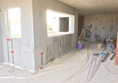 Sitting and dining room & kitchen all rendered/fibreglassed