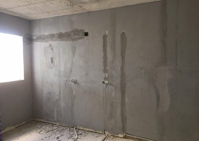 Kitchen aircon prep filled in to retain insulation properties