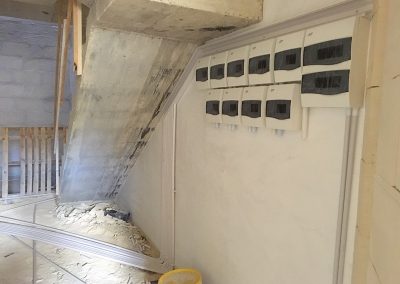 Fuse boxes going in under the stairs!