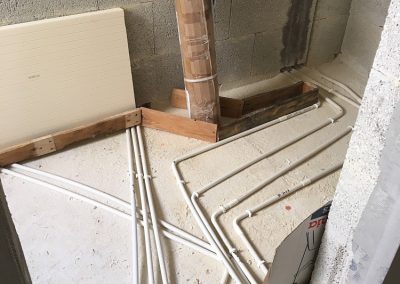 Boxing off plumbing areas in bathrooms
