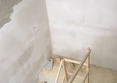 Common parts stairwell starting to get plastered