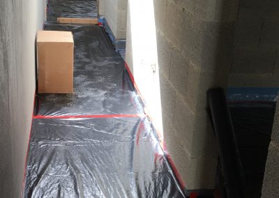 Membrane down the rear of the penthouse