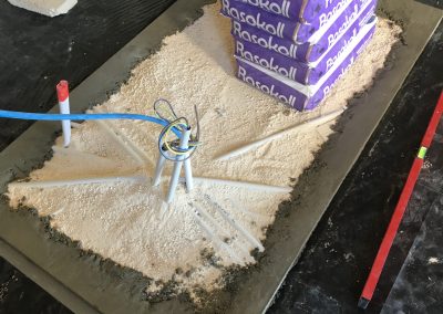 Kitchen island area cemented off