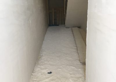 The block entrance now with sand subfloor laid