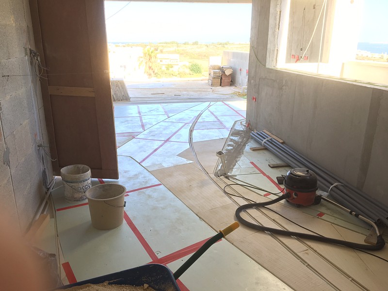 all the way through to the terrace insulated