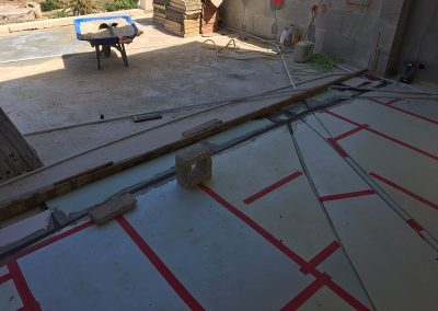 Working on the terrace door area