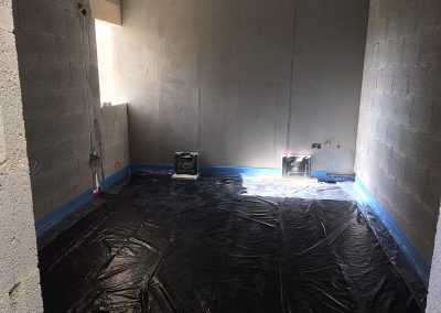 The first piece of membrane down