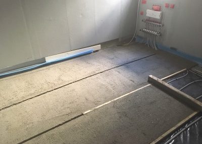 Floor being laid in the guest bedroom