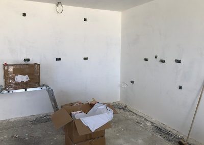 Plastered kitchen area