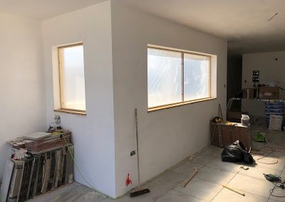 Temporary plastic sheeting windows installed