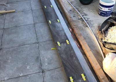 Step to terrace tiled