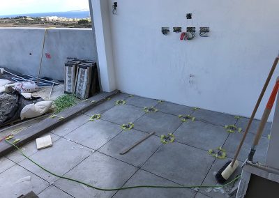 Corner of sitting room floor now tiled