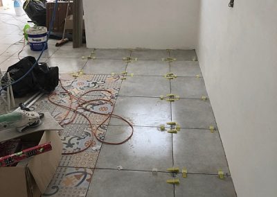 Kitchen corner now tiled