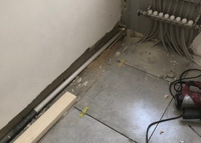 Washing machine drain pipe now through the wall