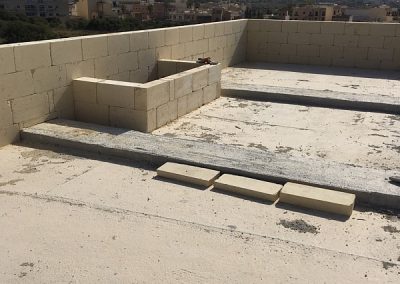 Roof as received from developer (showing skylight)