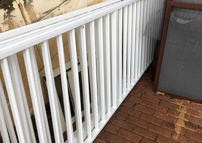 The rear balcony railings