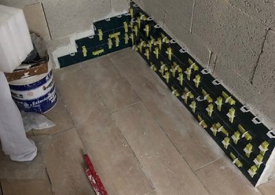 Start of guest en-suite wall tiles