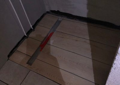Grouting complete in the shower areas