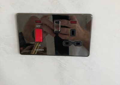 The very first socket fitted - for the oven