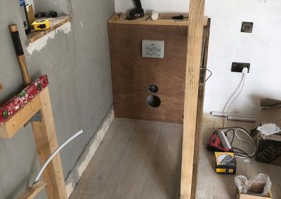 Main bedroom loo cabinet built (this will be tiled)
