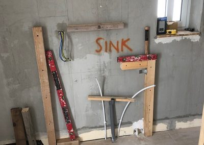 Main bedroom sink are underway