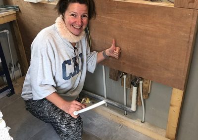 The boss helping with the "final" water pressure/leak tests