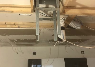 Frame installed for the extractor fan