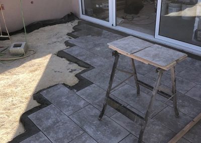 About a third of the terrace done
