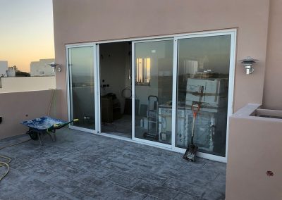 A couple of lights fitted on the terrace