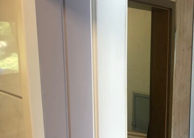 Bathroom door frame after