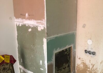 Chimney with plasterboard