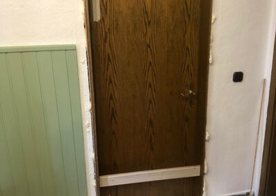Reclaimed doors and frames installed