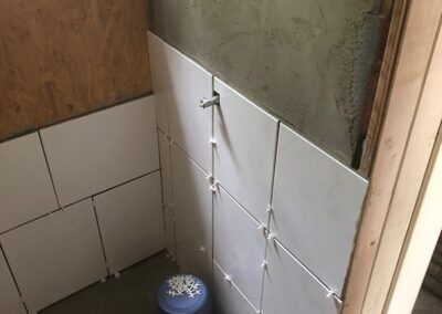 Tiling the toilet area